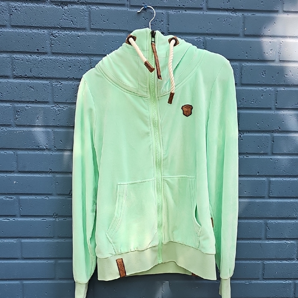Naketano Mint  Green Fleece Hoodie Size Large
